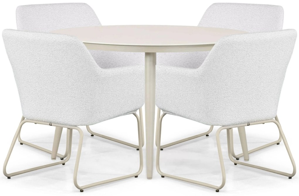Tuinset 4 personen 120 cm Outdoor textiel Taupe Lifestyle Garden Furniture Lugo/Vienna
