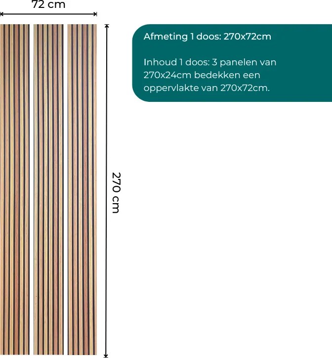 AKU Paneel EPS Classic Oak XL 270x72cm | Paneli 3d wandpanelen