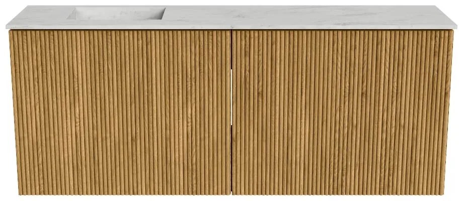 Mondiaz Joya DLux 100cm toiletmeubel oak met wastafel faye links zonder kraangat opalo