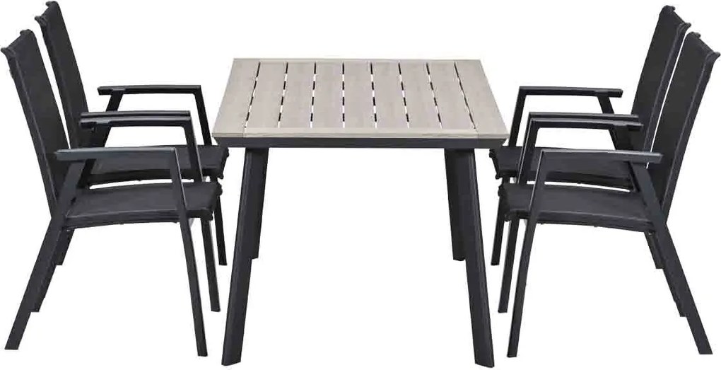 Garden Impressions Santana tuinset 5-delig - Penedo tuintafel 160x90 cm
