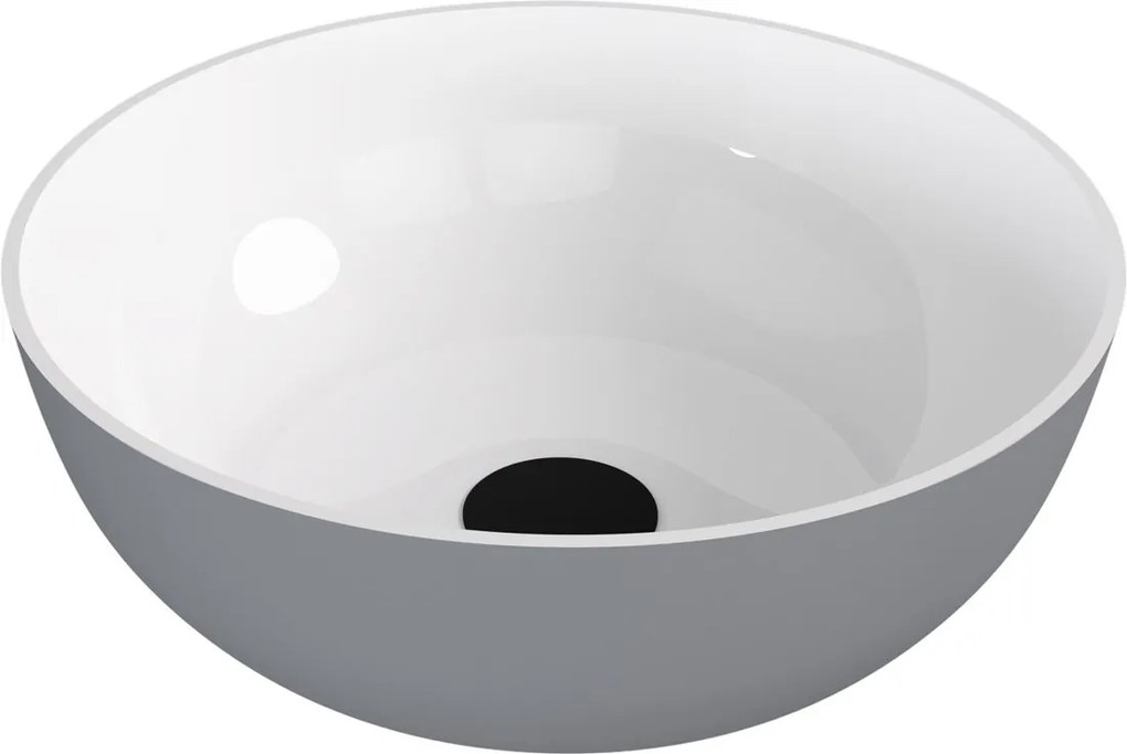 Polysan Banera waskom rond 39x14cm wit/grijs mat