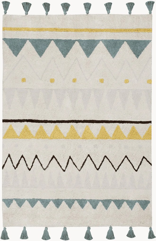 Wasbaar katoenen kindervloerkleed Azteca, handgemaakt