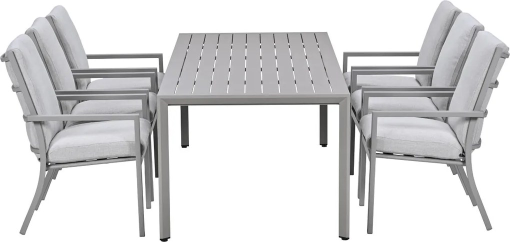 Garden Impressions Senja tuinset 7-delig taupe - Kasper tuintafel 220x93 cm