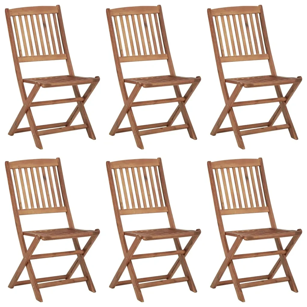 vidaXL Tuinstoelen 6 st inklapbaar met kussens massief acaciahout