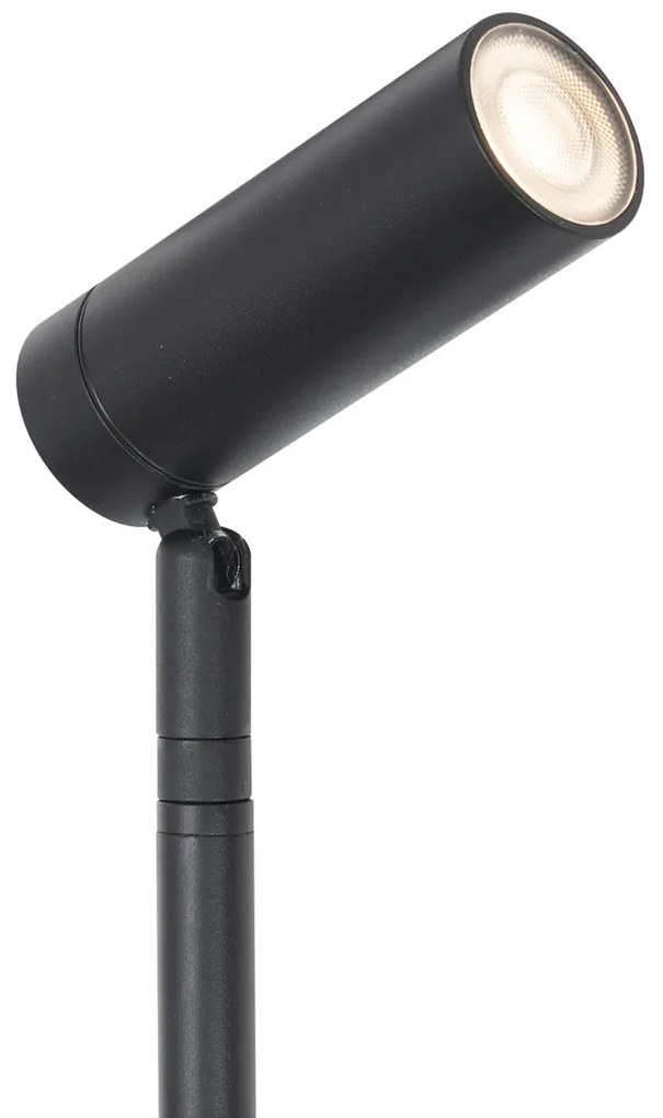 Buitenlamp Prikspot zwart 80cm incl. LED verstelbaar IP65 incl. snoer en stekker - Carl Modern IP65 Buitenverlichting rond