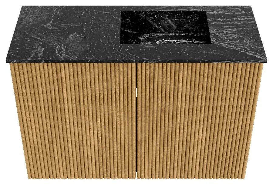 Mondiaz Joya DLux 60cm toiletmeubel oak met wastafel faye rechts zonder kraangat lava