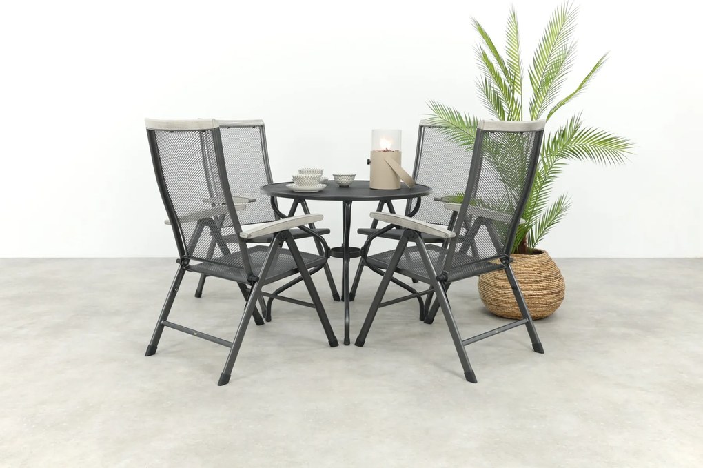 Royal Garden Balero ronde verstelbare tuinset strekmetaal Ø90 cm.