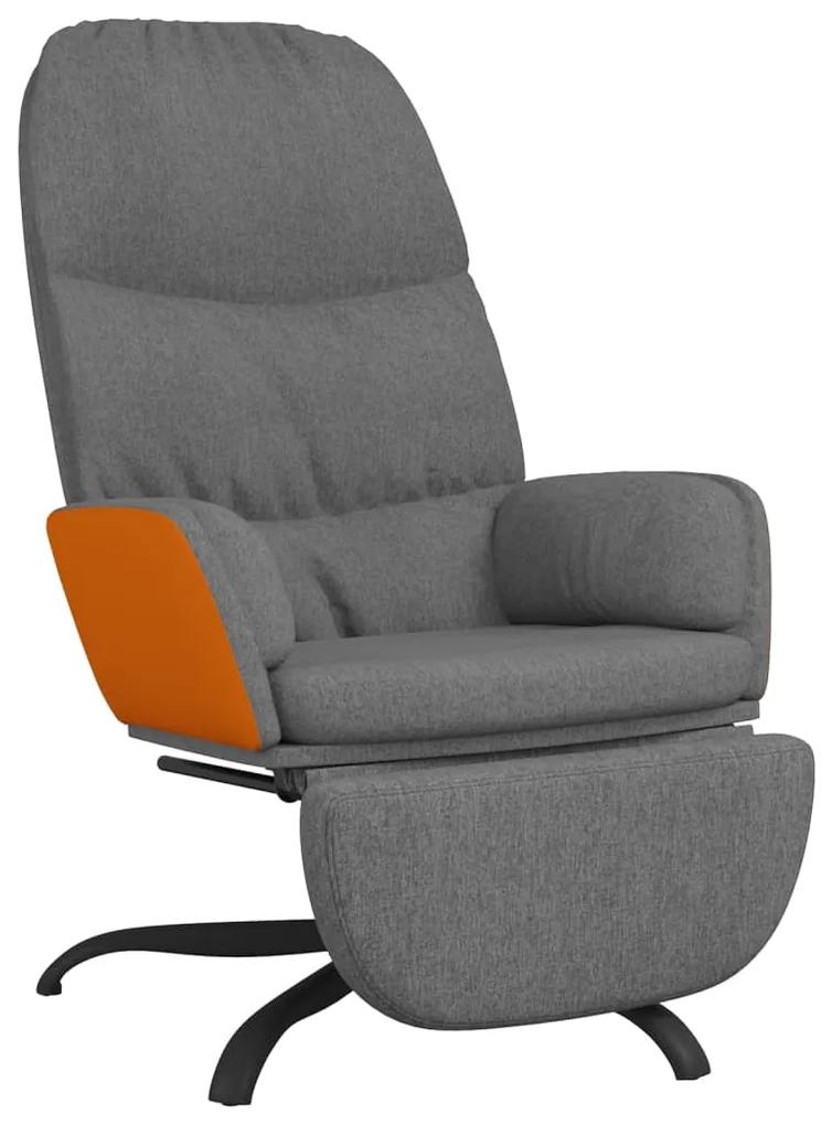 vidaXL Relaxstoel met voetenbank stof lichtgrijs
