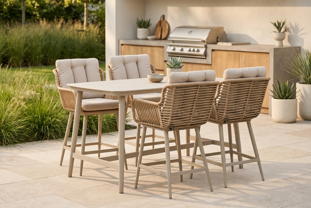 Tuinset 4 personen 180 cm Rope Zand/Beige Coco Alto/Sienta