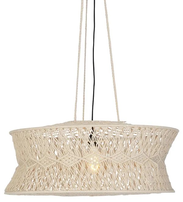 Oosterse hanglamp macramé 70 cm - LeonardOosters E27 rond Binnenverlichting Lamp