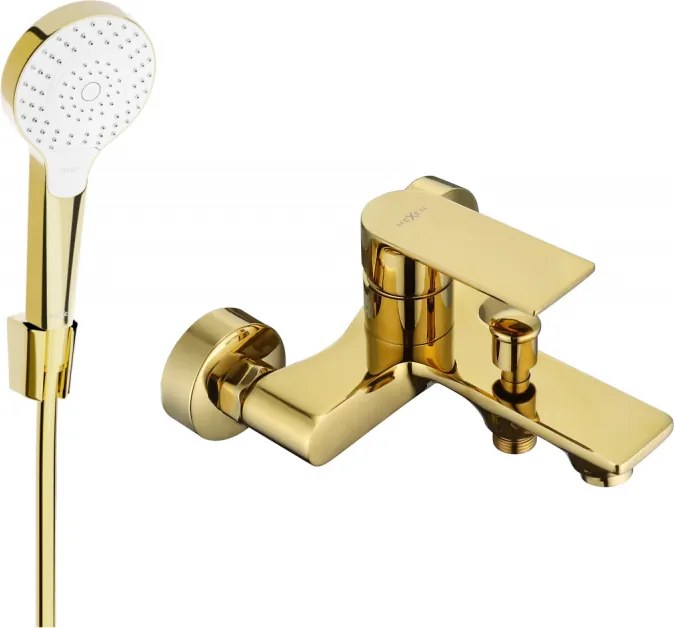 Mexen Royo R05 badkraan met doucheset, goud - 7223R05-50