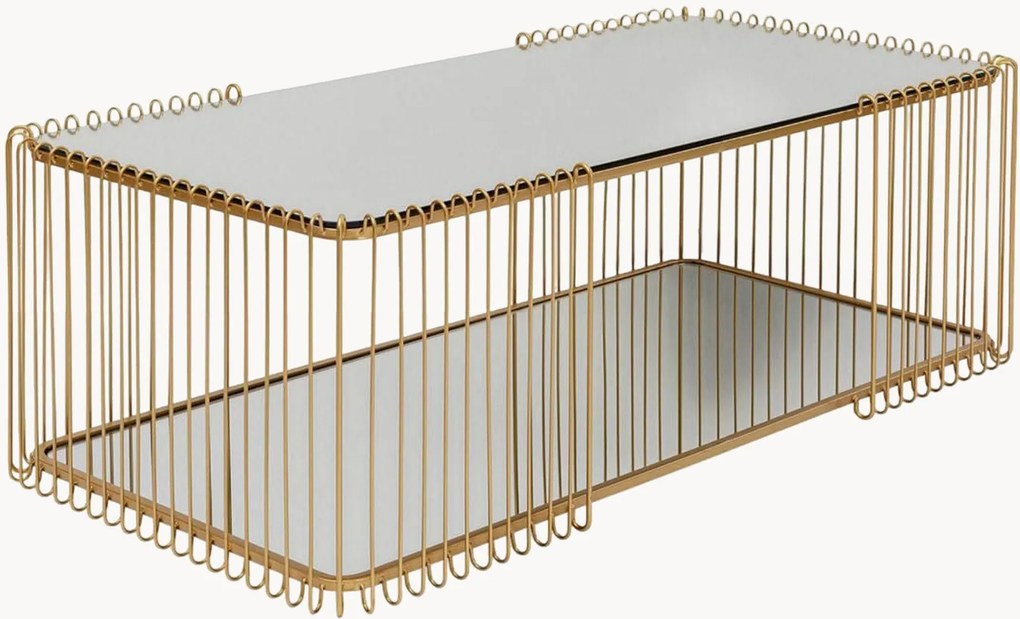 Salontafel Wire met spiegelglazen tafelblad