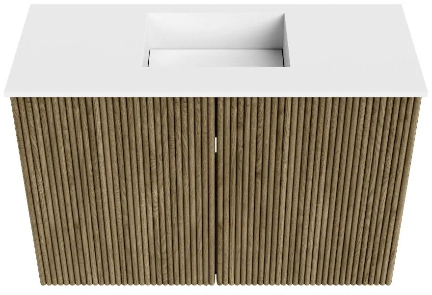 Mondiaz Joya 60cm toiletmeubel dusk met wastafel faye midden 1 kraangat talc