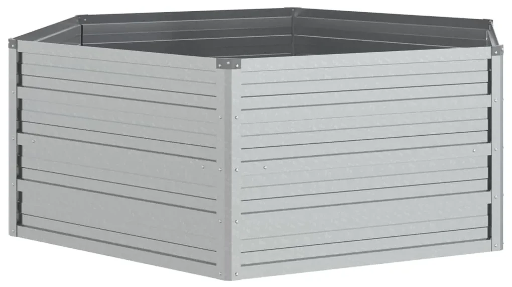 vidaXL Plantenbak verhoogd 129x45 cm gegalvaniseerd staal zilverkleur