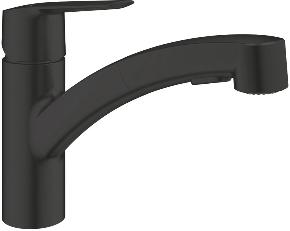Grohe Start Quickfix keukenmengkraan met uittrekbare handdouche rond mat zwart