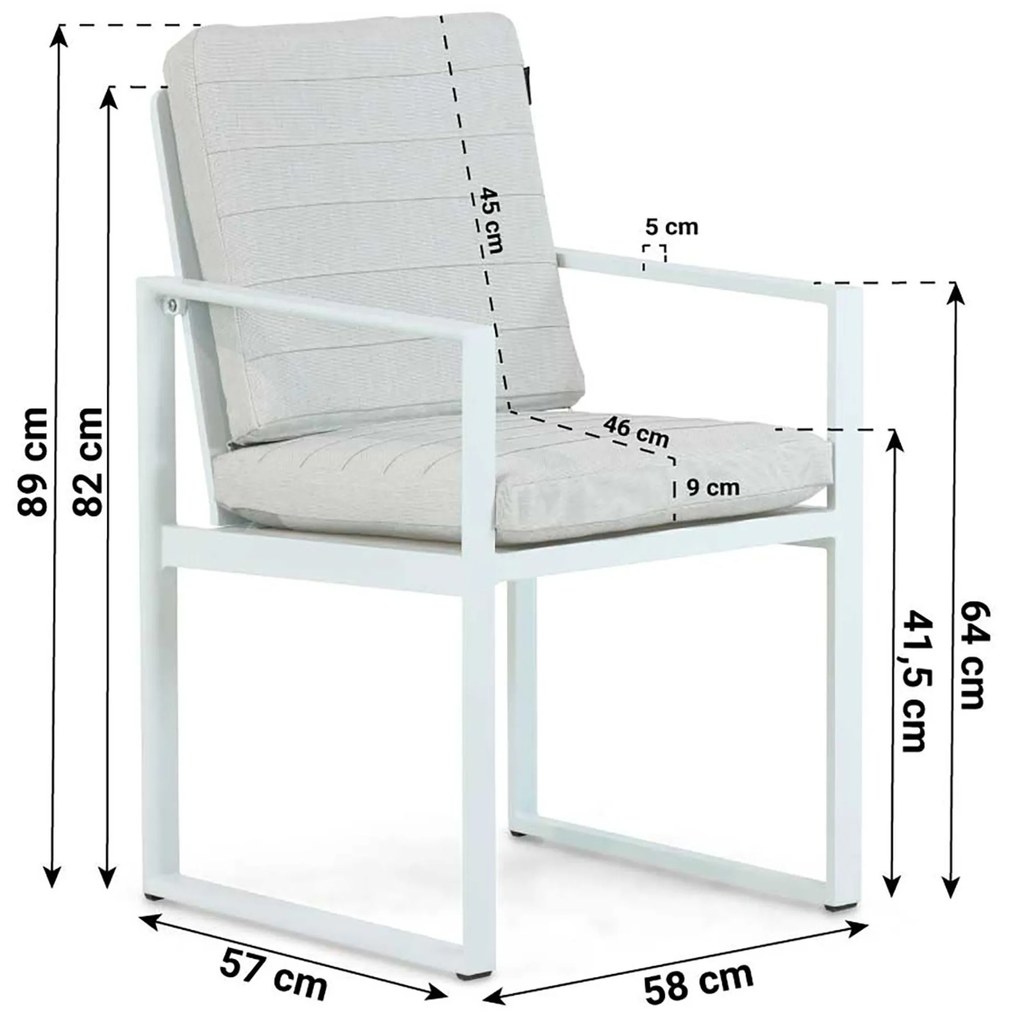 Tuinstoel Aluminium Wit Lifestyle Garden Furniture Nuno