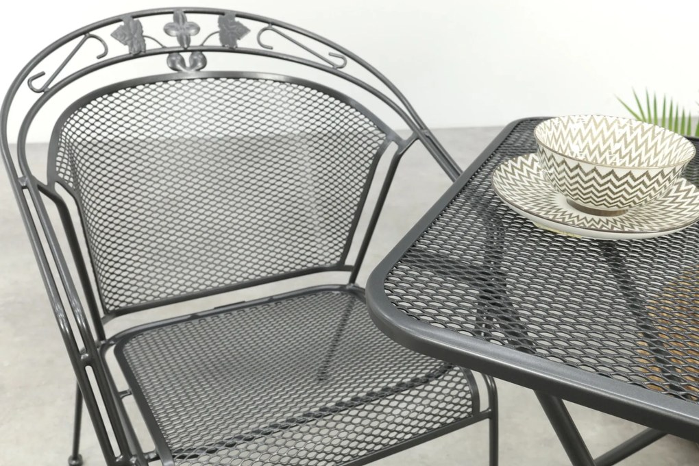 Royal Garden Elegance stapelbare balkonset 3-delig strekmetaal 60x60 cm.