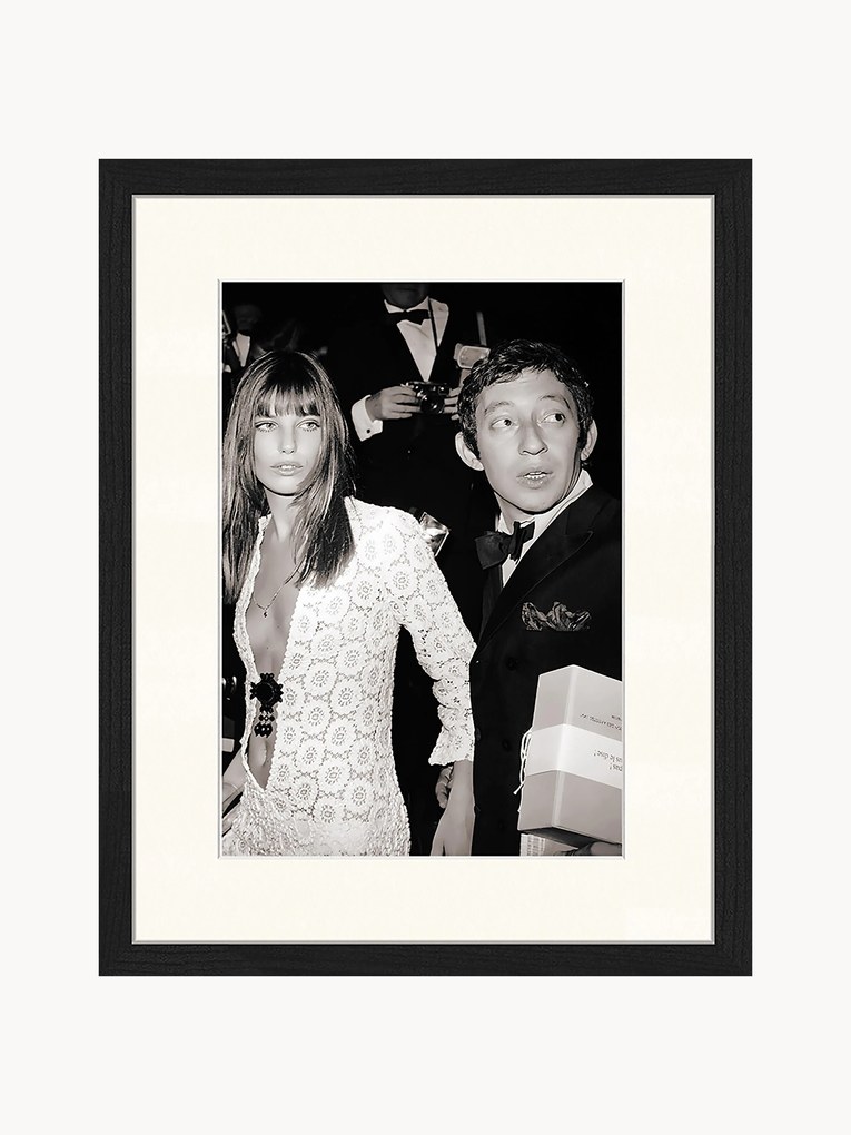 Ingelijste print Serge Gainsbourg & Jane Birkin