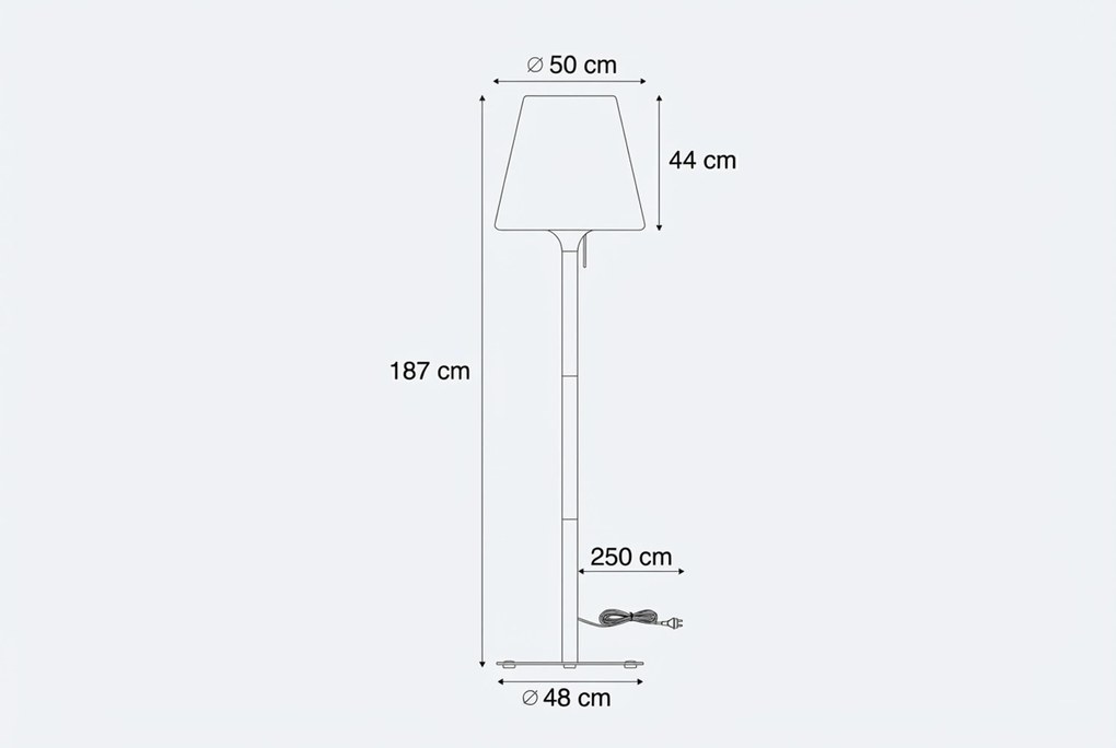 Moderne Buiten Vloerlamp Beige Met Witte Kap IP - Big Virginia Kunststof Zand/Beige