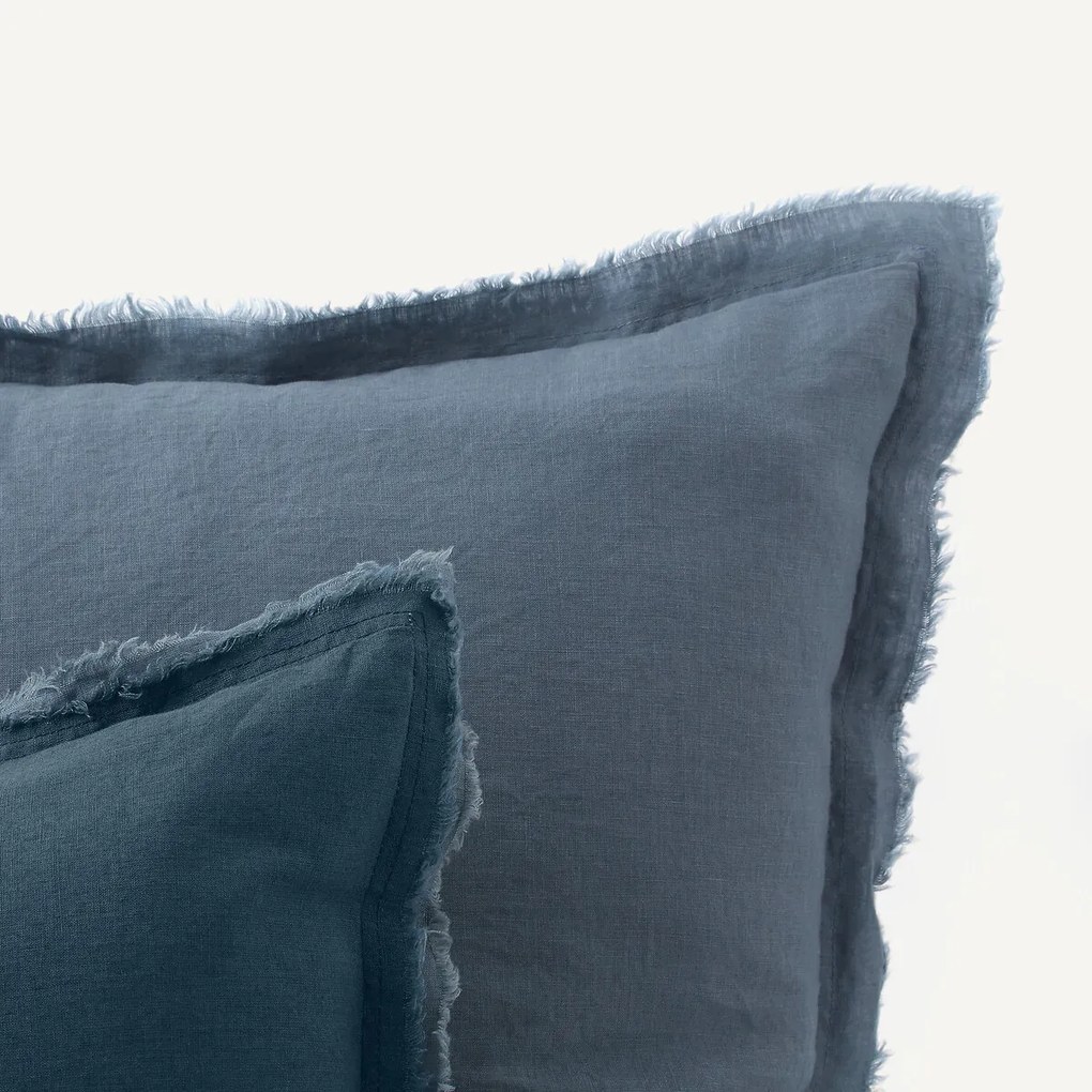 Gewassen linnen kussensloop met dubbele franje Alhanasia