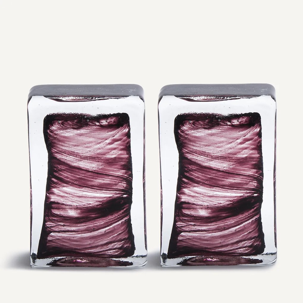 Set van 2 glazen boekensteunen, Diafani