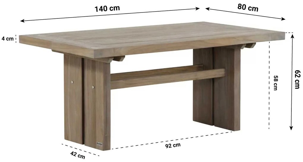 Dining Loungeset Wicker Grijs 6 personen Domani Furniture Luga/Brighton
