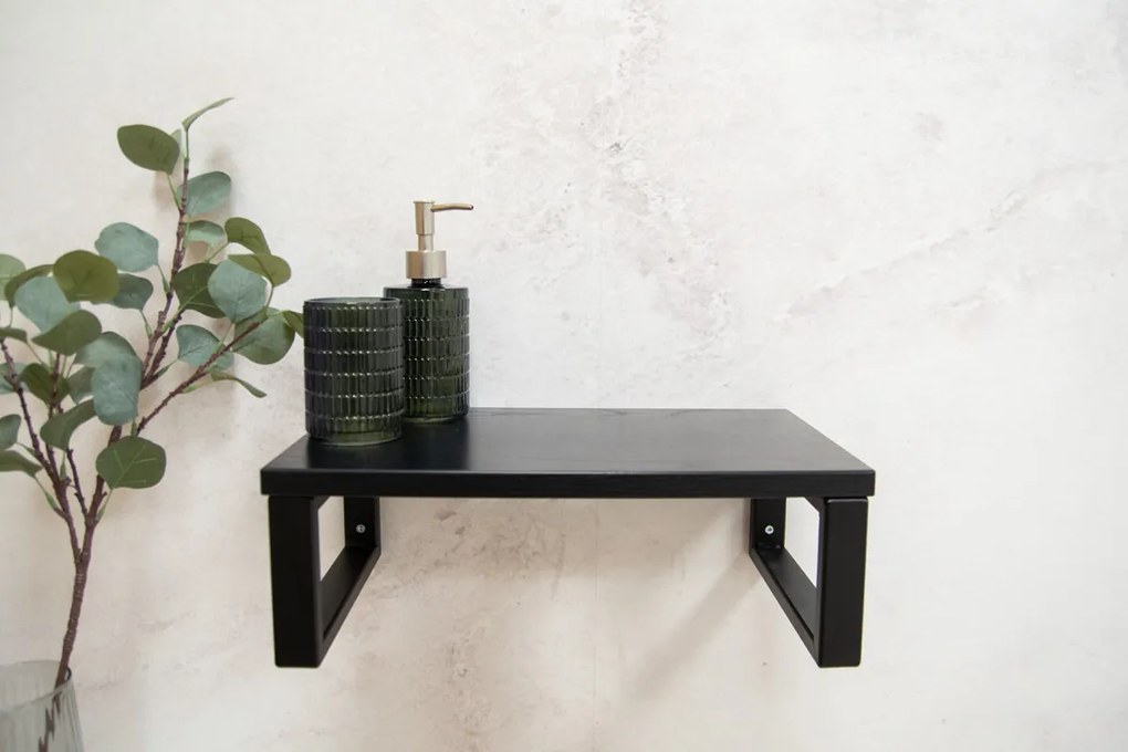 Saniclear Lovi zwarte plank 40cm voor waskom in het toilet