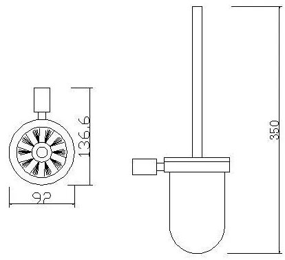 Mueller Black toiletborstelhouder zwart