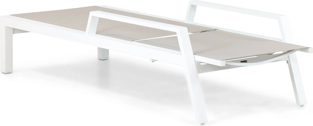 Lifestyle Garden Furniture Licata Ligbed Verstelbaar Aluminium/Textileen /Aluminium/textileen Wit