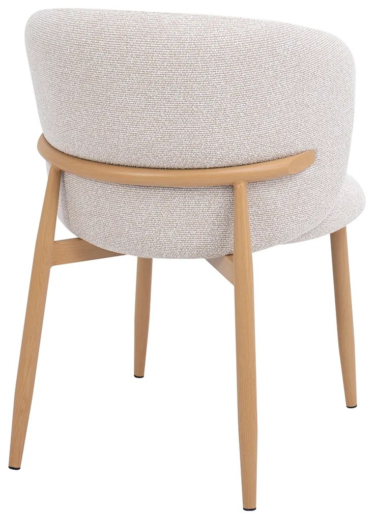 Eiken Eetkamerstoel Met Ronde Rug Creme
