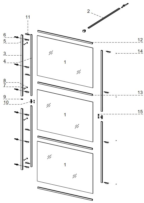 Badstuber Femm douchewand 90x195cm zwart