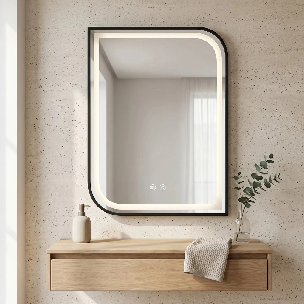 LED Spiegel ZONE 80X60 BLACK