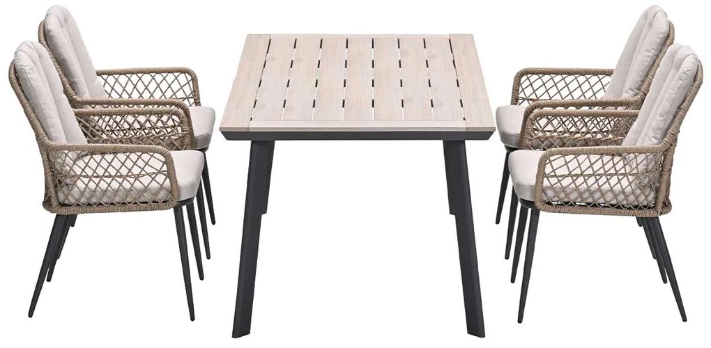 Garden Impressions Kalibo tuinset 5-delig - Penedo tuintafel 160x90 cm