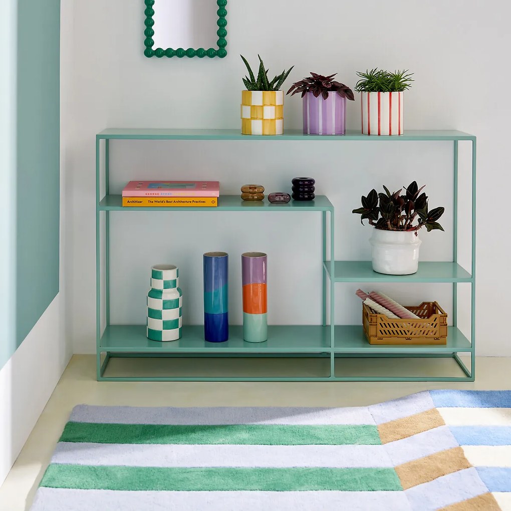 Asymmetrische wandtafel van metaal en staal, Miva