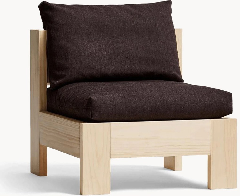 Loungefauteuil Icon van grenenhout met wollen kussen