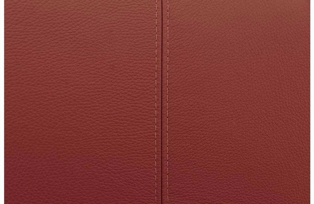 Goossens Eetkamerstoel Funk RVS Poten rood leer met armleuning en Transparant skater wiel met rvs kapmet wielen, modern design