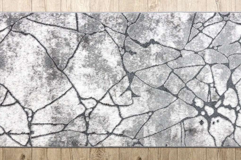 Vloerbekleding modern COZY 8873 Cracks Gescheurd beton - Structureel, twee poolhoogte , donker grijskleuring