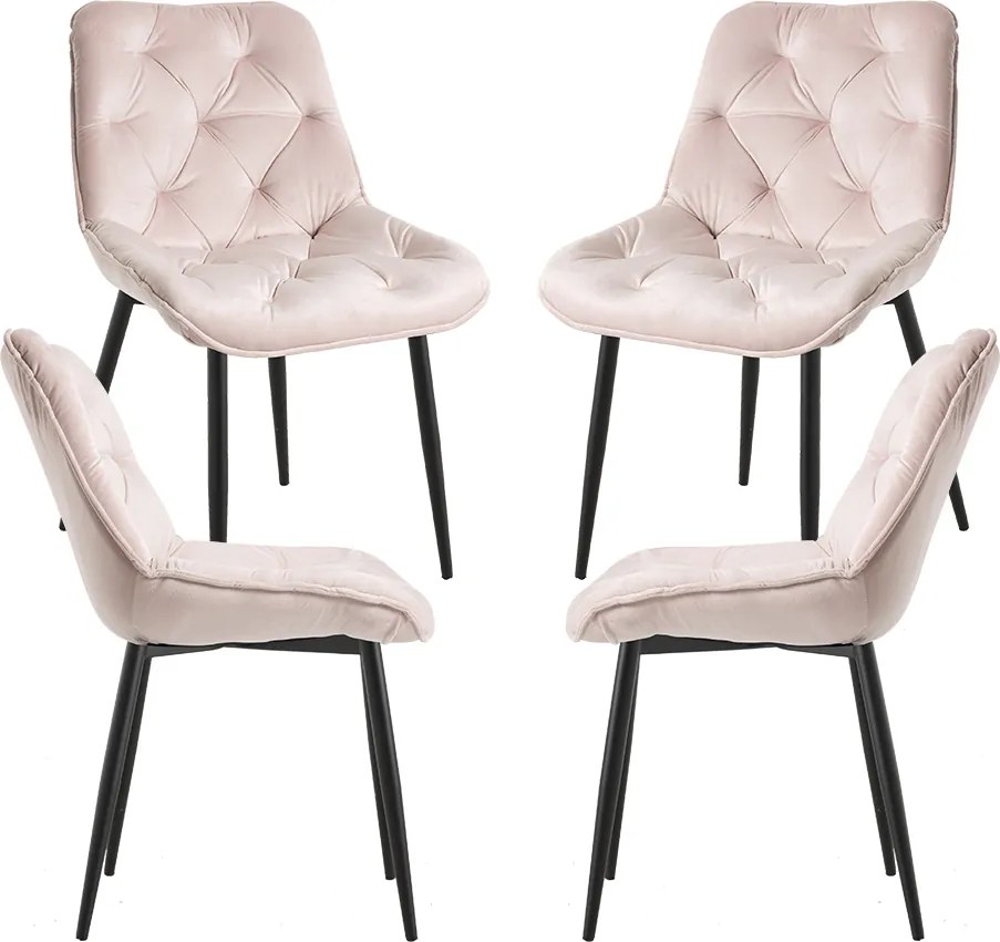 Pack 4 Miska Fluwelen Stoelen