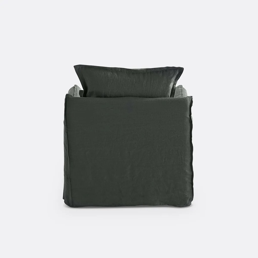 Fauteuil, afneembare hoezen, in gekreukt linnen, Odna
