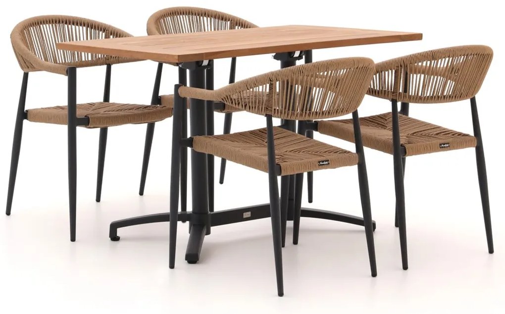 Diningset Manifesto  | 4 personen aluminium | Tuinset stapelbaar | 5-delig | Kees Smit Tuinmeubelen