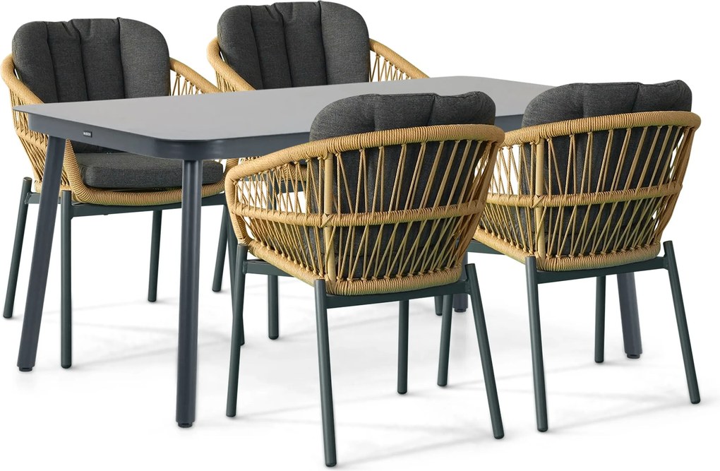 Tuinset 4 personen 160 cm Rope Grijs De Laan Projects