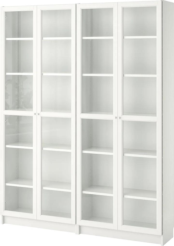 IKEA BILLY / OXBERG Boekenkast 160x30x202 cm Wit/glas Wit/glas - lKEA