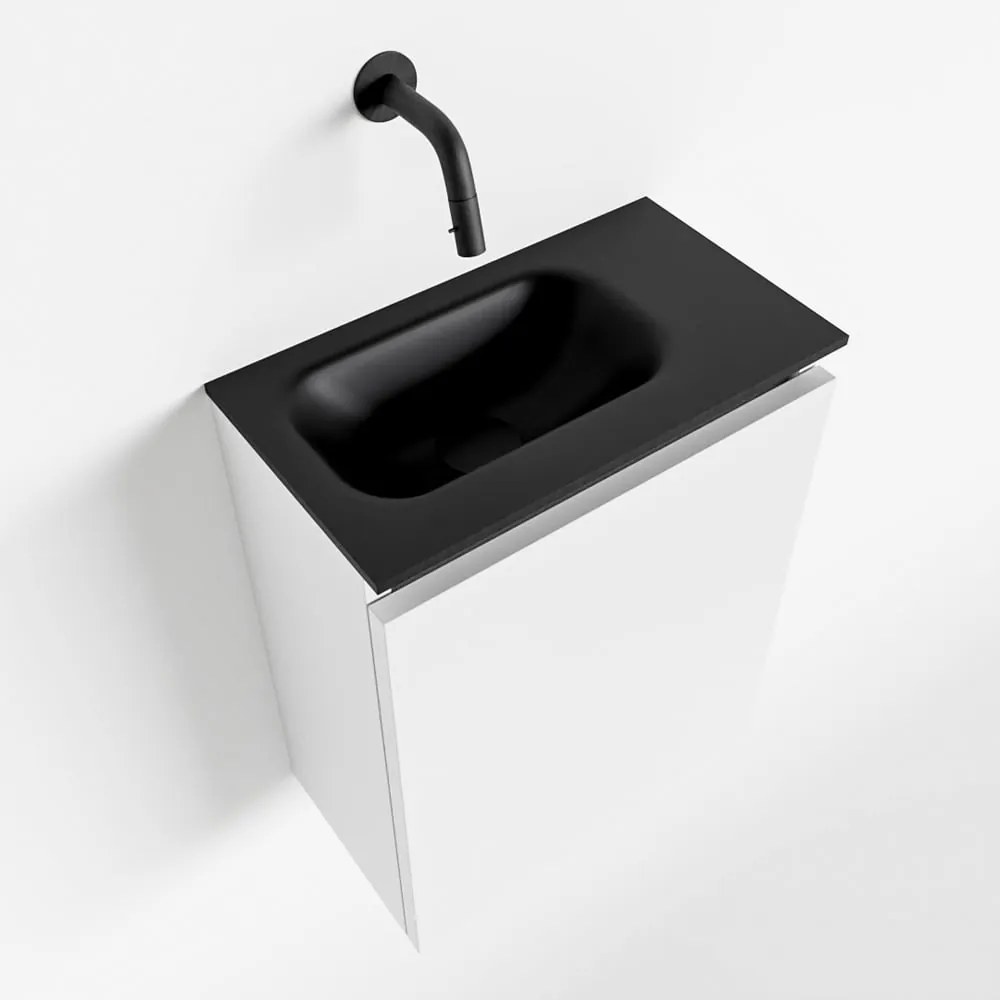 Mondiaz Ture 40cm toiletmeubel talc met wastafel urban links geen kraangat