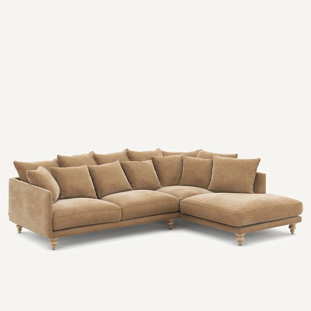 Hoekbank stonewashed fluweel, Lazare