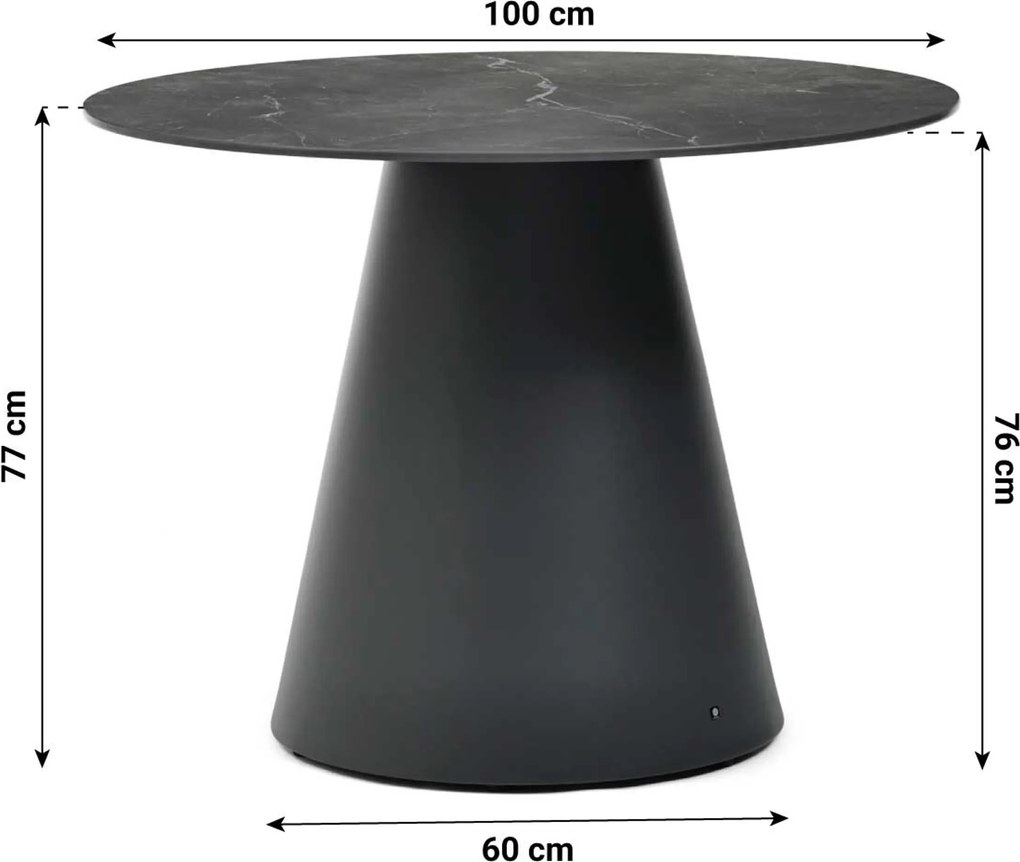 Dining Tuintafel rond 100 cm Grijs Santika Serino