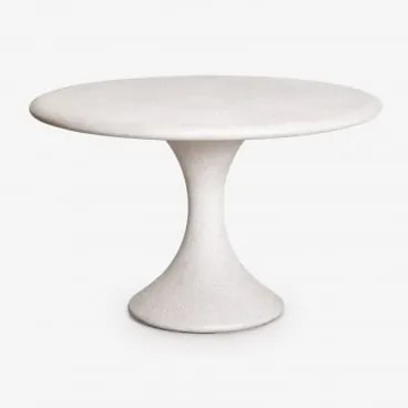 Ronde Tuintafel Ø120 Cm In Cement Eloria Lichtgrijs - Sklum