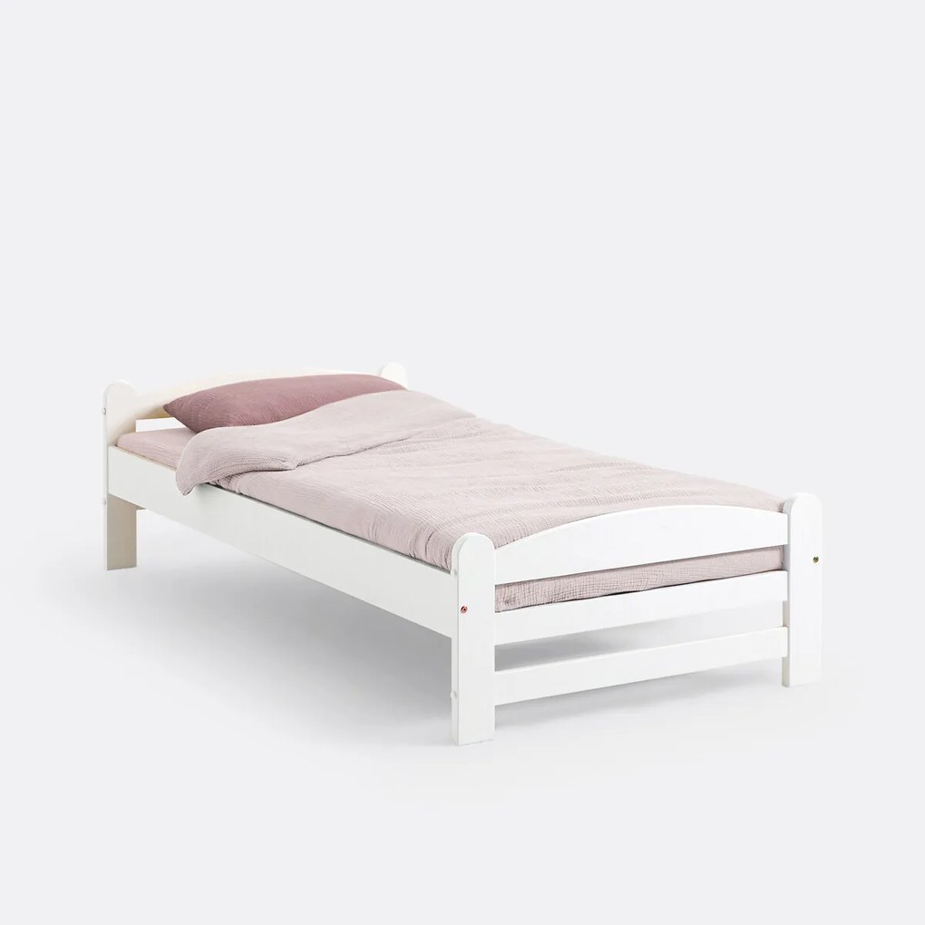 Bed in massief dennenhout met lattenbodem, Loan