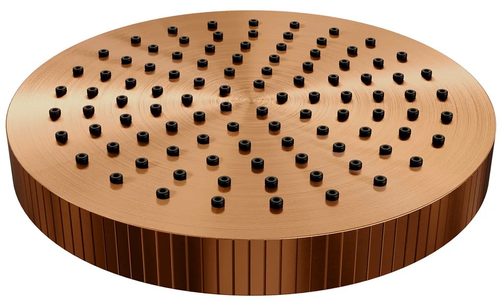 Brauer Stripe inbouw regendouche rond met 25cm hoofddouche, gebogen muurarm en staafhanddouche set 38 koper geborsteld PVD