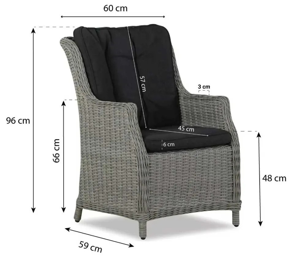 Tuinset 10 personen 400 cm Wicker Grijs Garden Collections Buckingham/Brighton