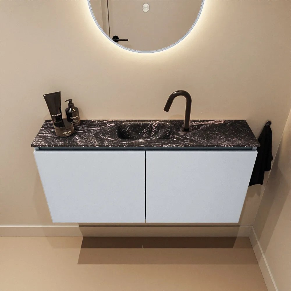 Mondiaz Ture DLux toiletmeubel 100cm clay met wastafel lava midden met kraangat